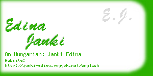 edina janki business card